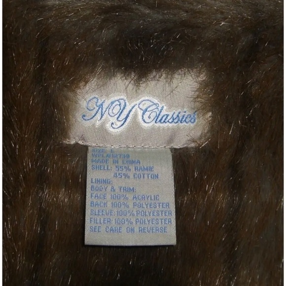 Vintage 90's Denim Jacket Faux Fur Penny Lane Fully Lined y2k Jean Coat Boho L - Picture 14 of 16